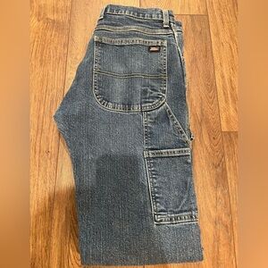 Dickies Carpenter Straight Leg Jeans Mens Blue Denim Workwear Outdoor Logo 32x30